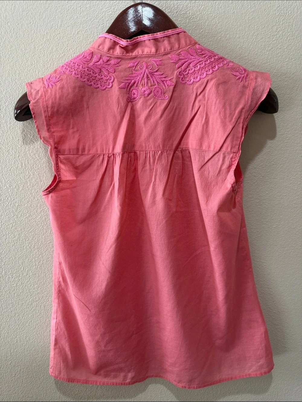 J. Crew Pink Embroidered Sleeveless Popover Camisole